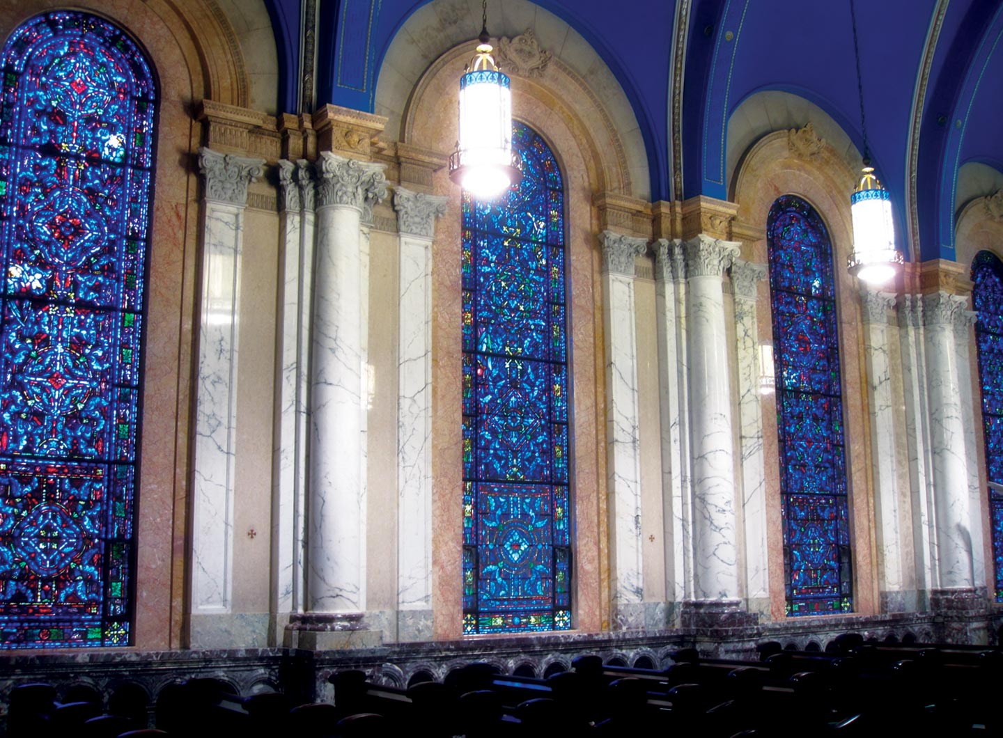 Closeup of the chapel windows