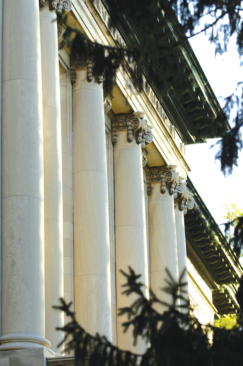 Detail view of the exterior pillars on the Conservatory