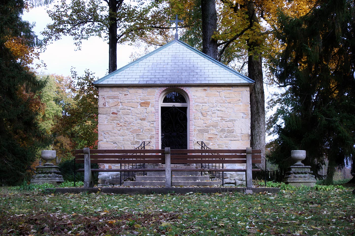Exterior view of the Saint Anne Shell Chapel